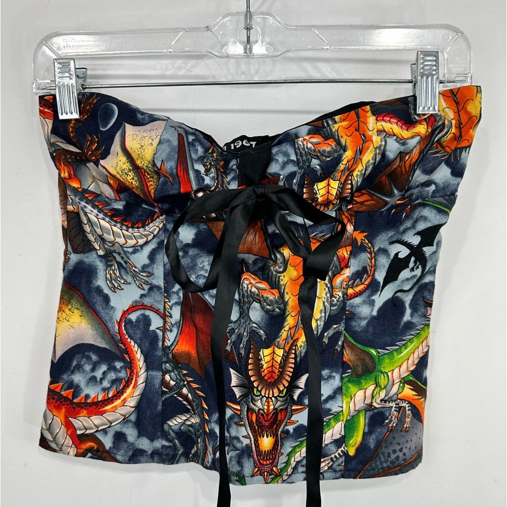 One of a kind! Dragon Print Bandeau Tube Top